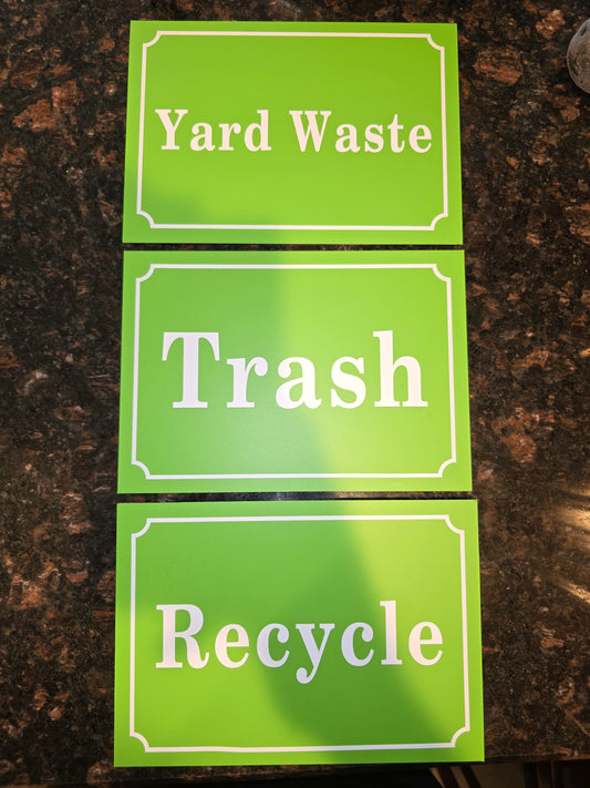 EZ Swap Waterproof Trash Signs