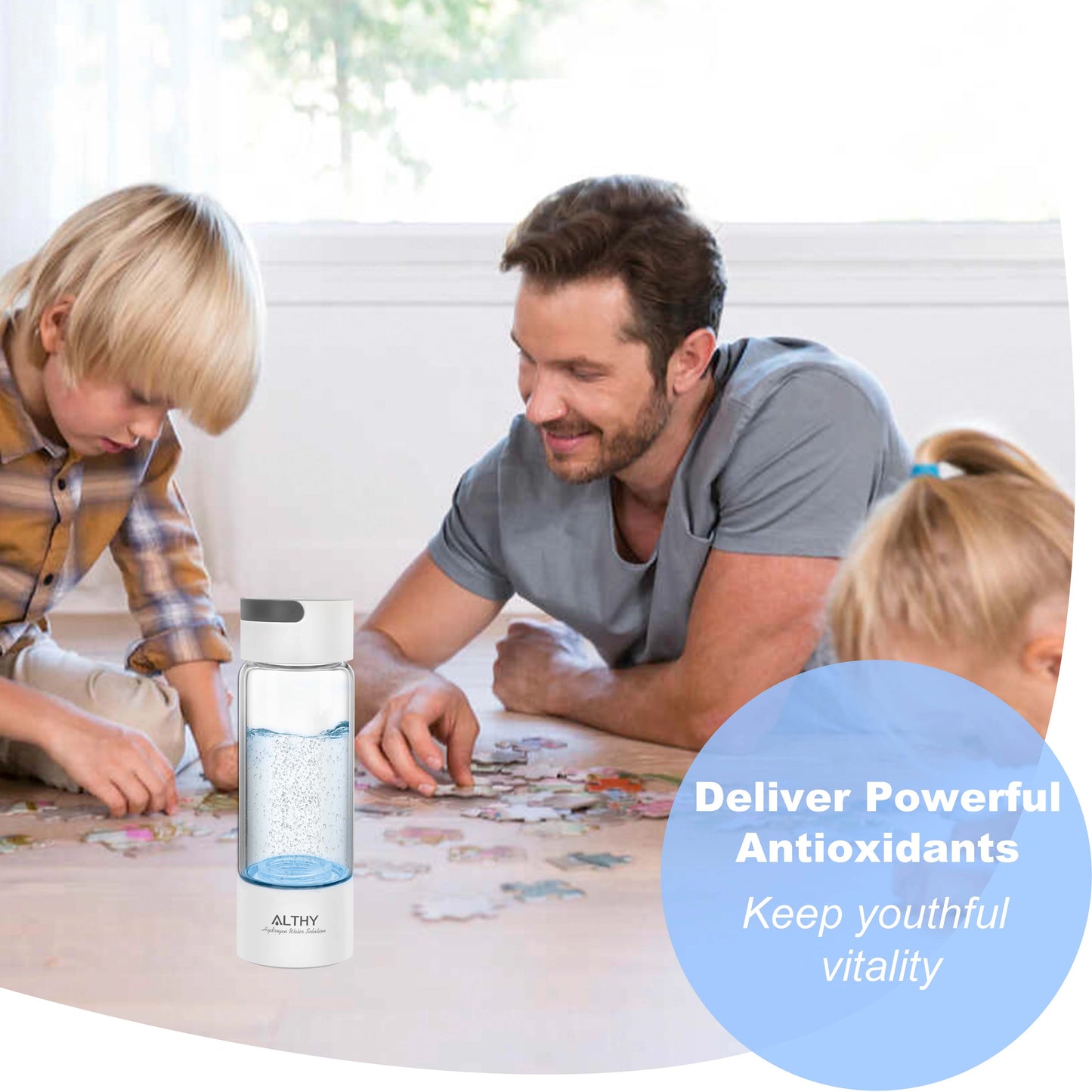 Hydrogen Generator Water Bottle - DuPont SPE & PEM Dual Chamber