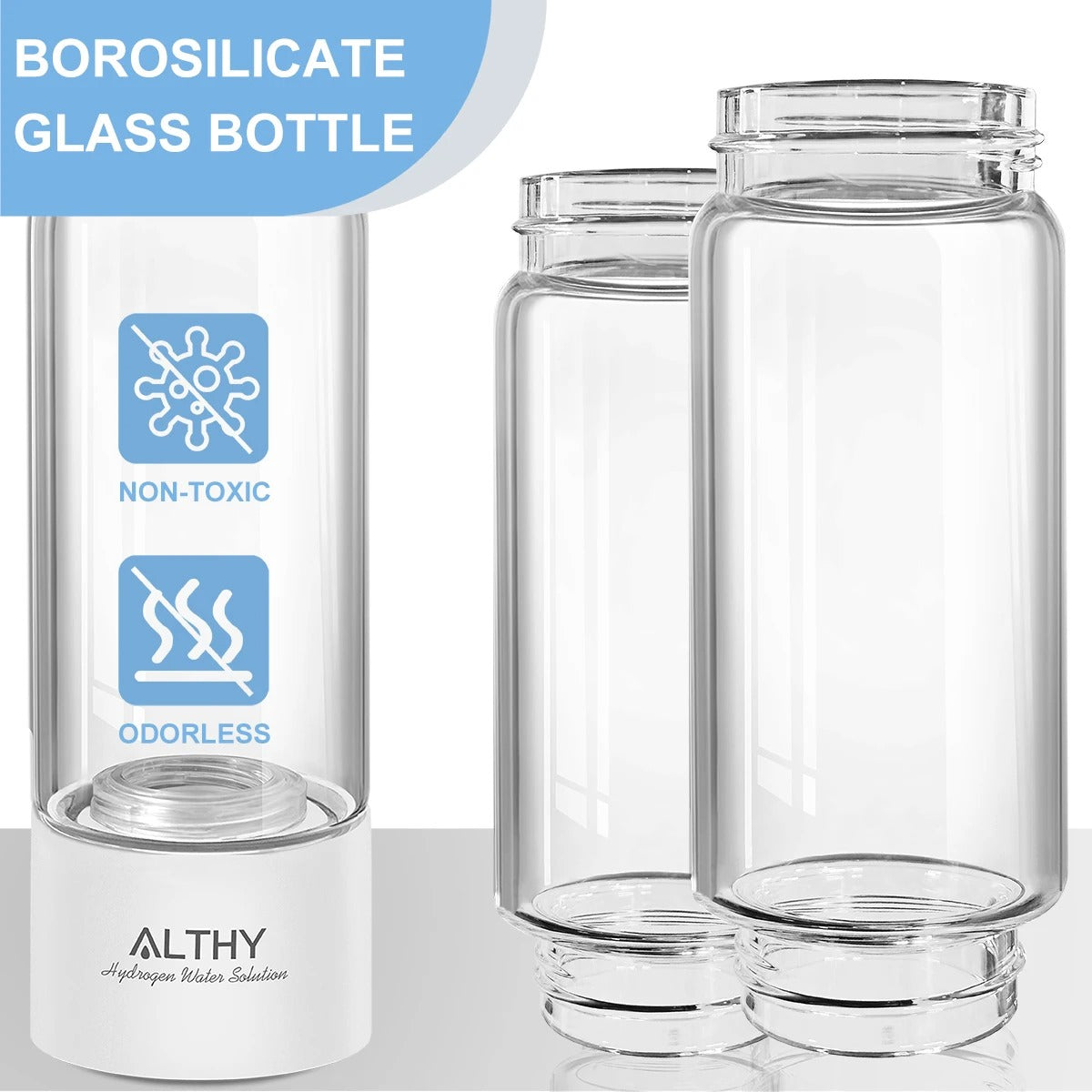 Hydrogen Generator Water Bottle - DuPont SPE & PEM Dual Chamber
