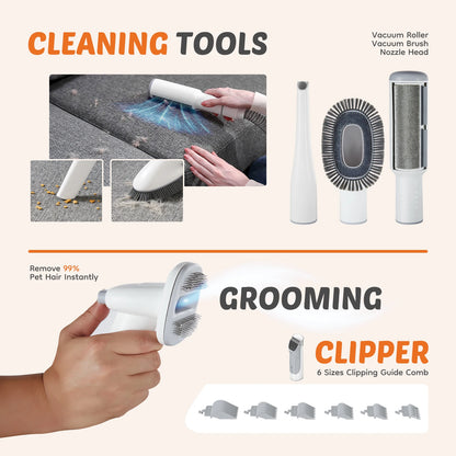 Professional Cordless Pet Grooming Vacuum Kit