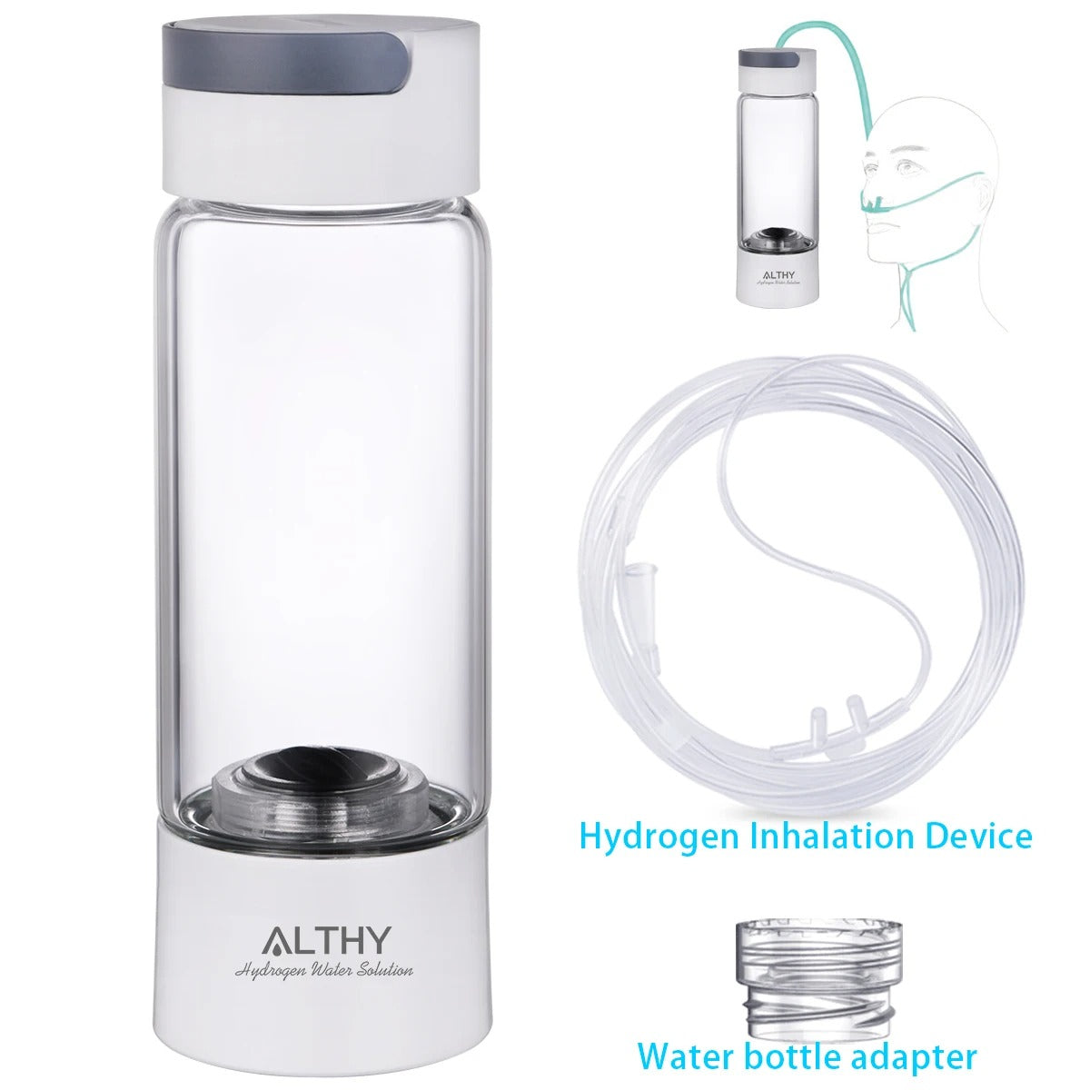 Hydrogen Generator Water Bottle - DuPont SPE & PEM Dual Chamber